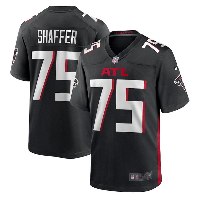 mens nike justin shaffer black atlanta falcons player game jersey